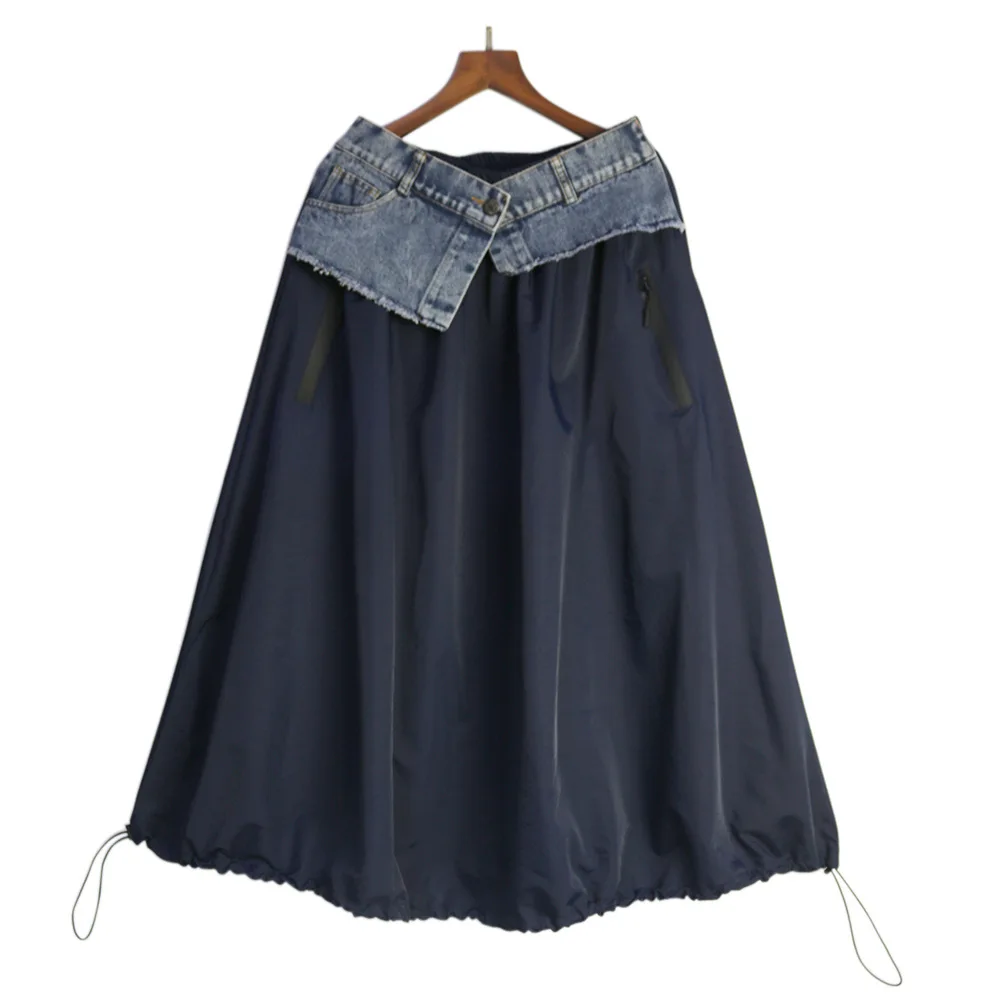 2025 Spring Summer New Fashion Women's Casual Trendy Loose Ankle Length Spliced Contrast Color Jeans Skirts Female Denim Clothes
2025 Spring Summer New Fashion Women's Casual Trendy Loose Ankle Length Spliced Contrast Color Jeans Skirts Female Denim Clothes