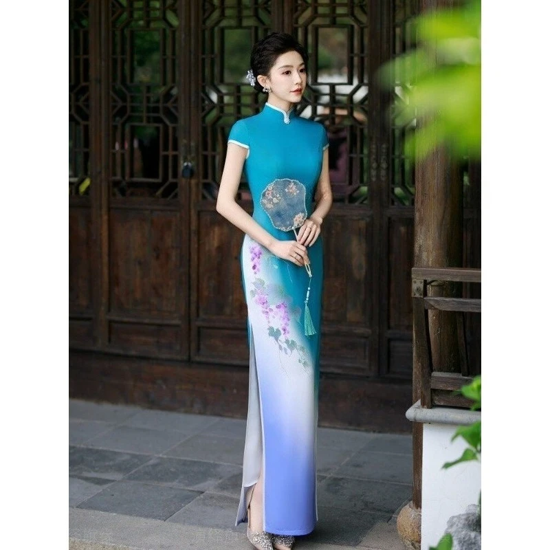 2026 new high-elastic grape flower catwalk stand-up collar improved stage performance clothes cheongsam women
2026 new high-elastic grape flower catwalk stand-up collar improved stage performance clothes cheongsam women
