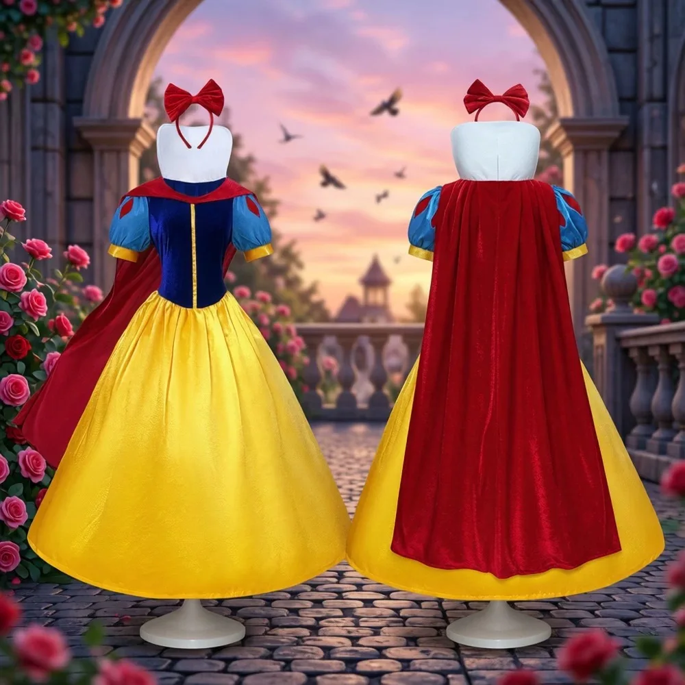 Adult plus Size Snow White Princess Cosplay Dress Cartoon Princess Role Play Costume for Halloween Party
Adult plus Size Snow White Princess Cosplay Dress Cartoon Princess Role Play Costume for Halloween Party