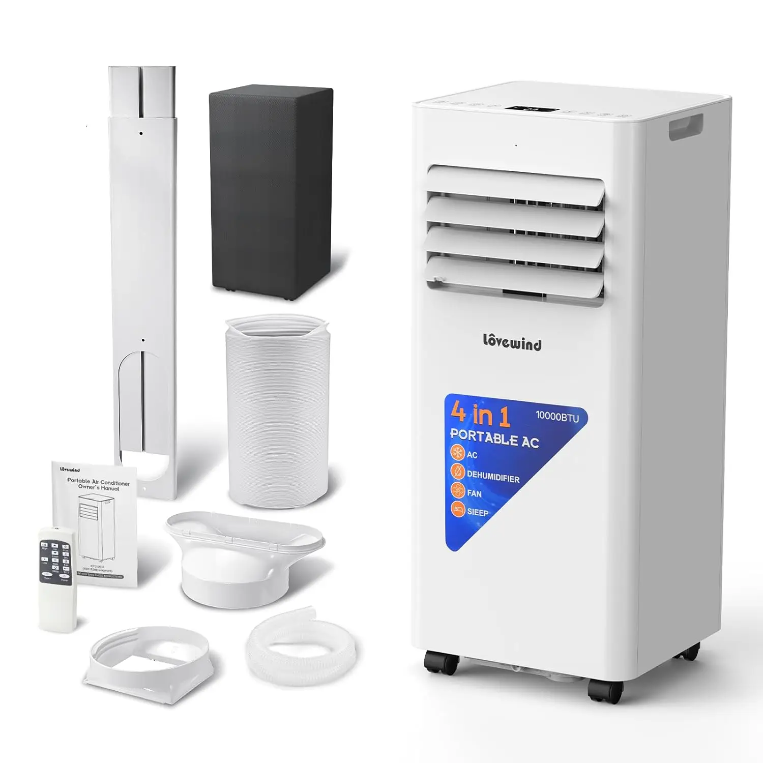 10000 BTU Portable Air Conditioner, 450 Sq.Ft Cooling, 4-in-1 Portable AC Unit with Dehumidifier, Fan, Sleep Mode, Room, Custom
10000 BTU Portable Air Conditioner, 450 Sq.Ft Cooling, 4-in-1 Portable AC Unit with Dehumidifier, Fan, Sleep Mode, Room, Custom