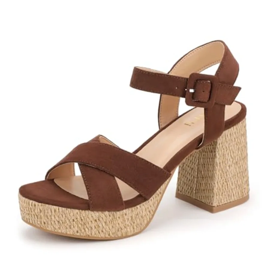 IDIFU Women's Raffia Platform Chunky Heels Block High Heel Sandals Round Open Toe Ankle Strap Shoes Comfortable Party Dressy Da
IDIFU Women's Raffia Platform Chunky Heels Block High Heel Sandals Round Open Toe Ankle Strap Shoes Comfortable Party Dressy Da