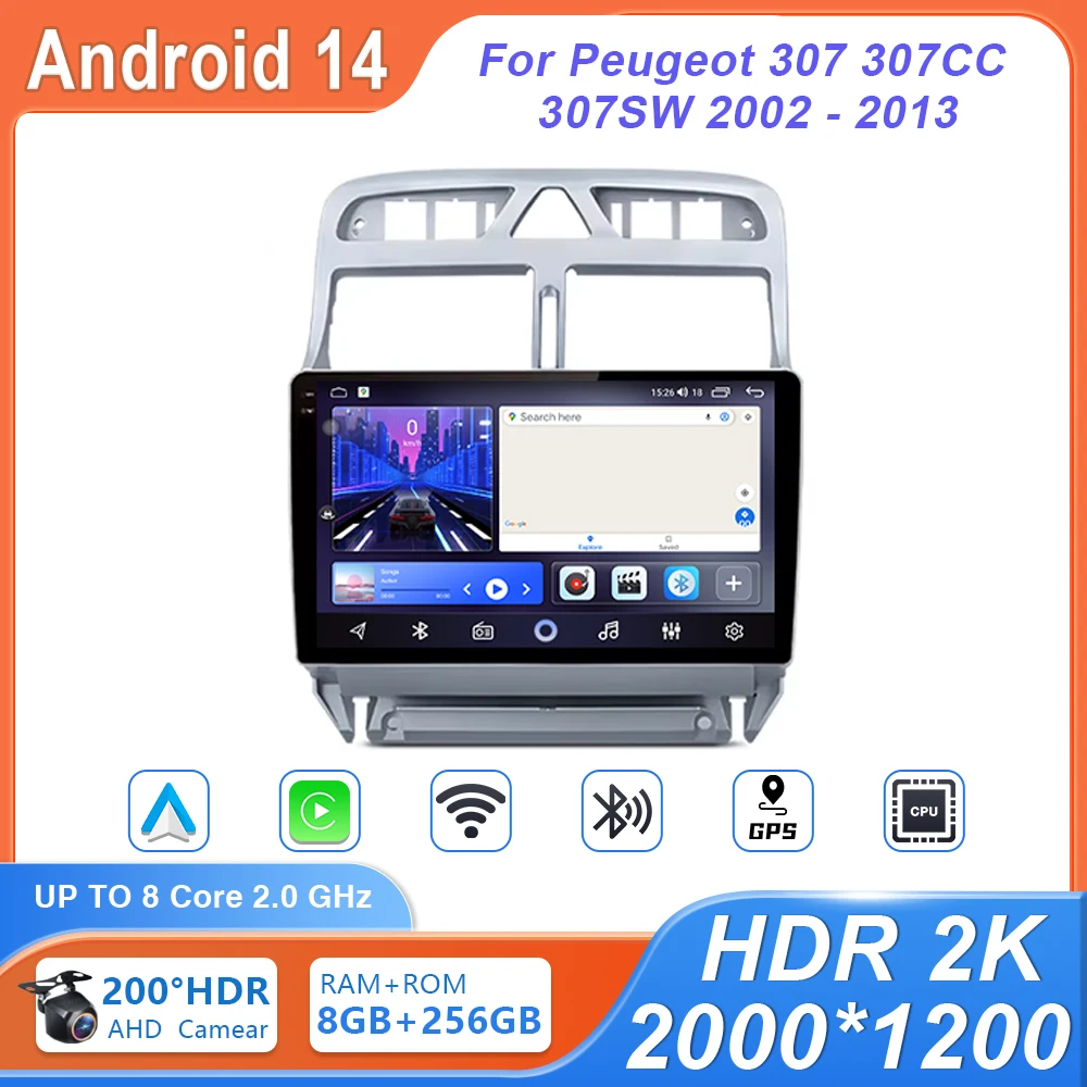Car Radio For Peugeot 307 307CC 307SW 2002 - 2013 Android Auto Carplay GPS Navigation Multimedia Player 4G Camera No 2 din DVD
Car Radio For Peugeot 307 307CC 307SW 2002 - 2013 Android Auto Carplay GPS Navigation Multimedia Player 4G Camera No 2 din DVD
