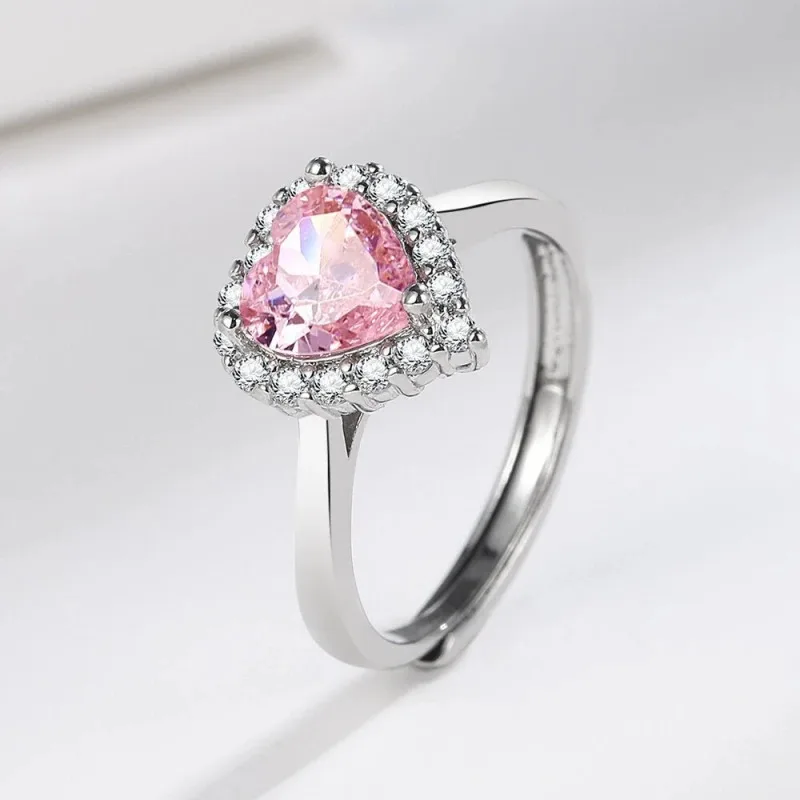 Кольцо с розовым бриллиантом в форме сердца и циркона с бриллиантом для женщин, ювелирные изделия для женщин 
Кольцо с розовым бриллиантом в форме сердца и циркона с бриллиантом для женщин, ювелирные изделия для женщин