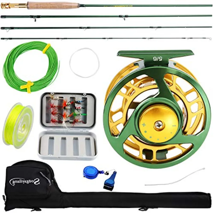Rod Reel Combos with Lightweight Portable Rod and CNC-machined Aluminum Alloy Reel, Complete Starter Package
Rod Reel Combos with Lightweight Portable Rod and CNC-machined Aluminum Alloy Reel, Complete Starter Package