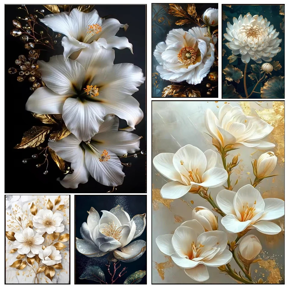 Diamond Embroidery New 2025 Diamond Painting Golden White Flowers Picture Rhinestones Mosaic Cross Stitch 5D DIY Handmade Gift
Diamond Embroidery New 2025 Diamond Painting Golden White Flowers Picture Rhinestones Mosaic Cross Stitch 5D DIY Handmade Gift