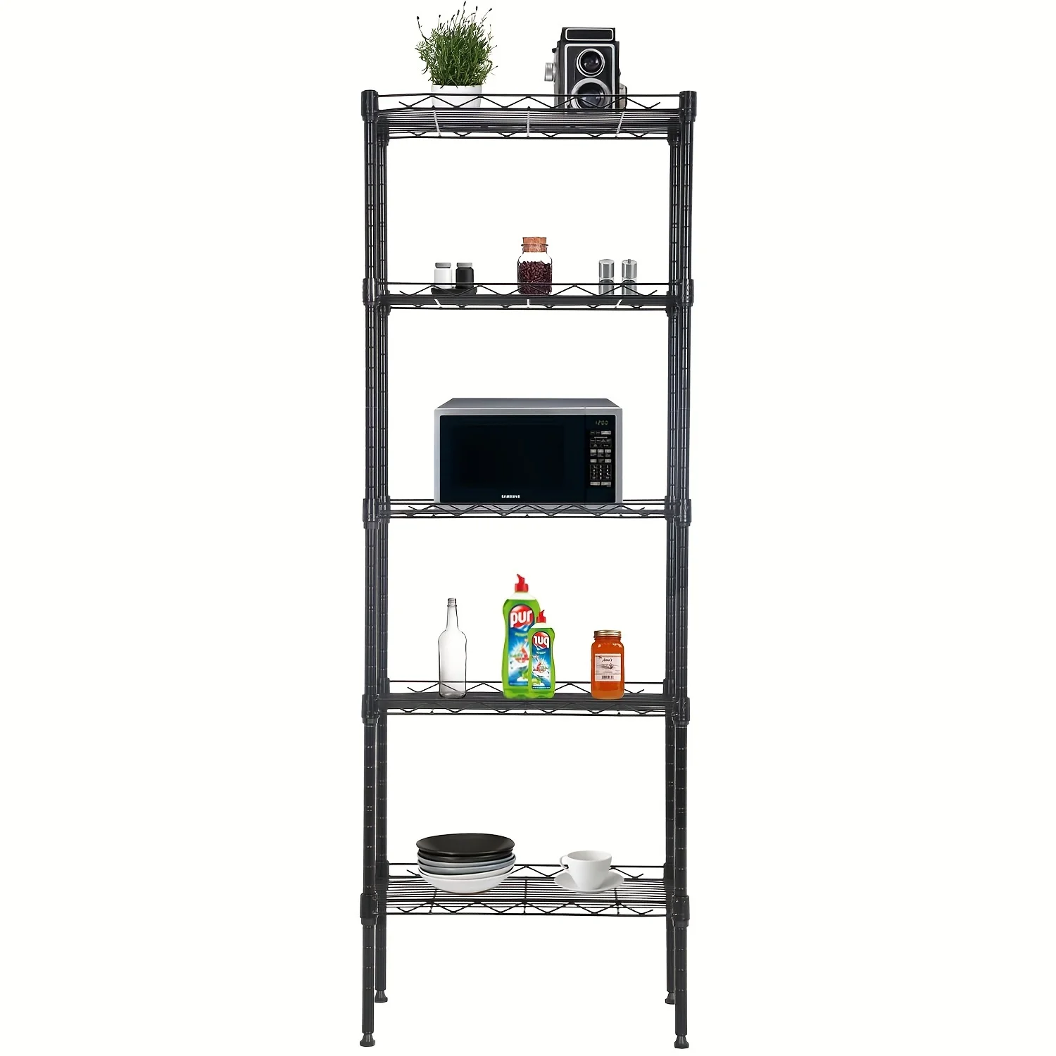 5 Tier Storage Shelves Metal Wire Shelving Unit NSF Certified Height Adjustable Storage Shelf 16.7L x 11.8W x 47.6H
5 Tier Storage Shelves Metal Wire Shelving Unit NSF Certified Height Adjustable Storage Shelf 16.7L x 11.8W x 47.6H