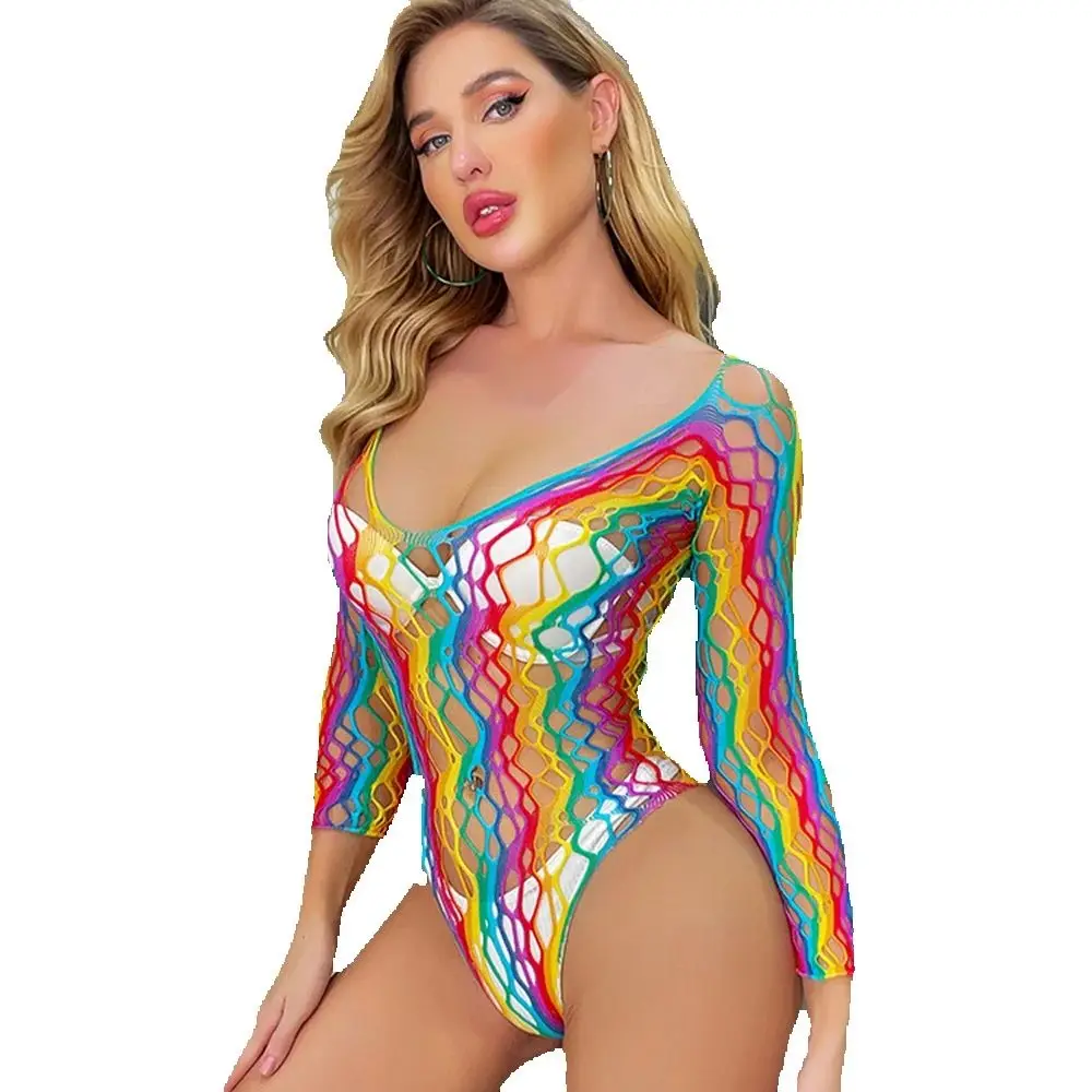 Rainbow Striped PlusSize Fishnet Teddy Bodystockings Fantasy Sexy Lingerie Erotic Corset Bodysuits for Women Sleeve Mesh Tights
Rainbow Striped PlusSize Fishnet Teddy Bodystockings Fantasy Sexy Lingerie Erotic Corset Bodysuits for Women Sleeve Mesh Tights
