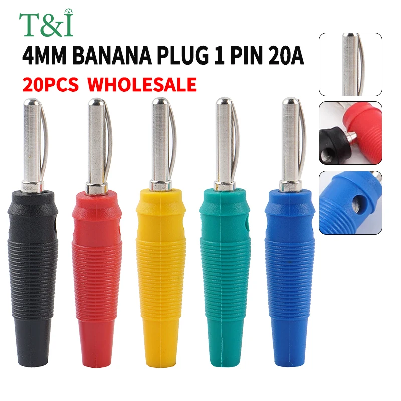 20Pcs Cross Plug Copper Solder-Free 4mm Banana Plug High-Current High-Voltage Bomb Stick Power Test Connector Solder-Free Wire
20Pcs Cross Plug Copper Solder-Free 4mm Banana Plug High-Current High-Voltage Bomb Stick Power Test Connector Solder-Free Wire