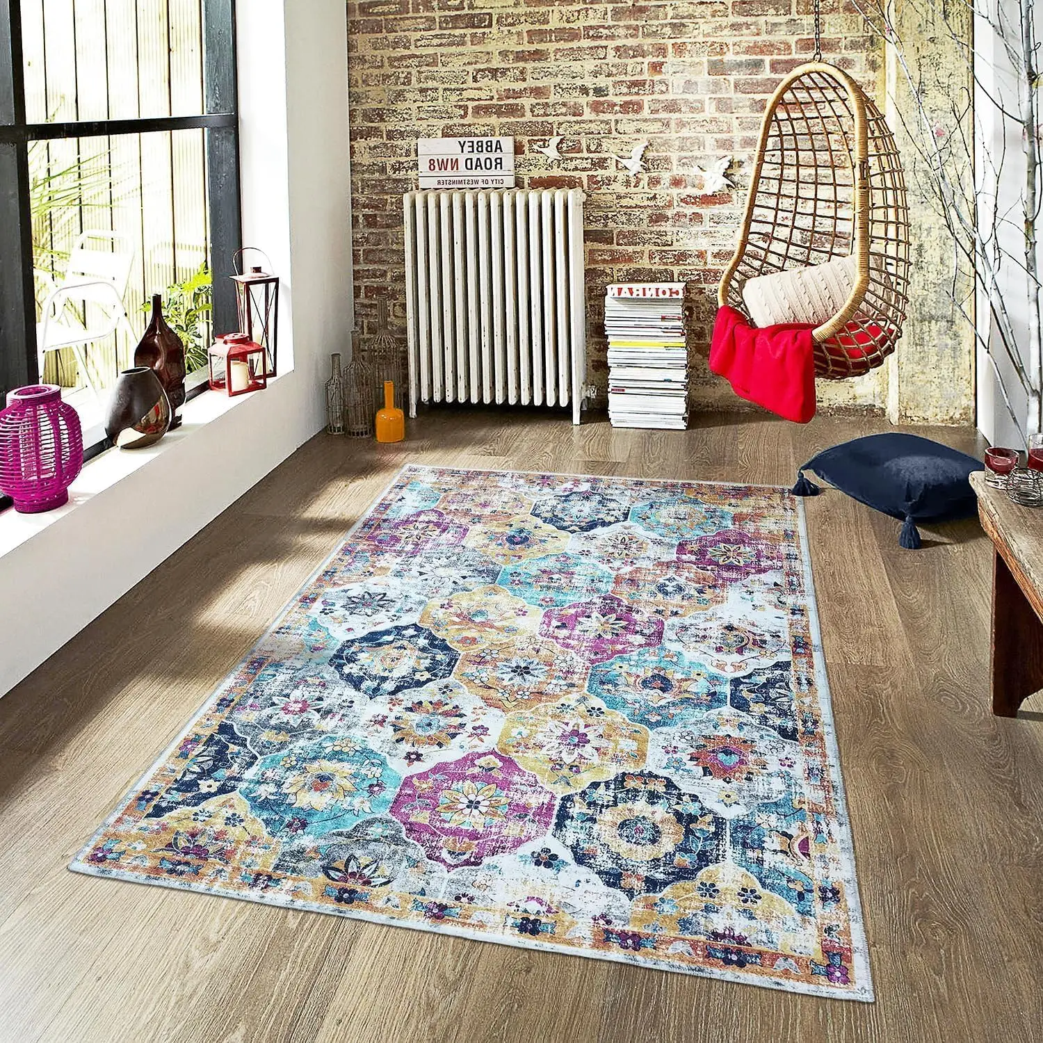 Area Rugs - Machine Washable Stain Resistant Area Rugs, Durable Polyester Material, Patterned & Colorful Rug, Bedroom
Area Rugs - Machine Washable Stain Resistant Area Rugs, Durable Polyester Material, Patterned & Colorful Rug, Bedroom