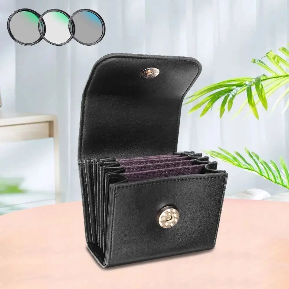 6 Pockets Camera Lens Filter Bag Shockproof PU Leather Filter Pouch Wear Resistant Dustproof Filter Carrying Case
6 Pockets Camera Lens Filter Bag Shockproof PU Leather Filter Pouch Wear Resistant Dustproof Filter Carrying Case
