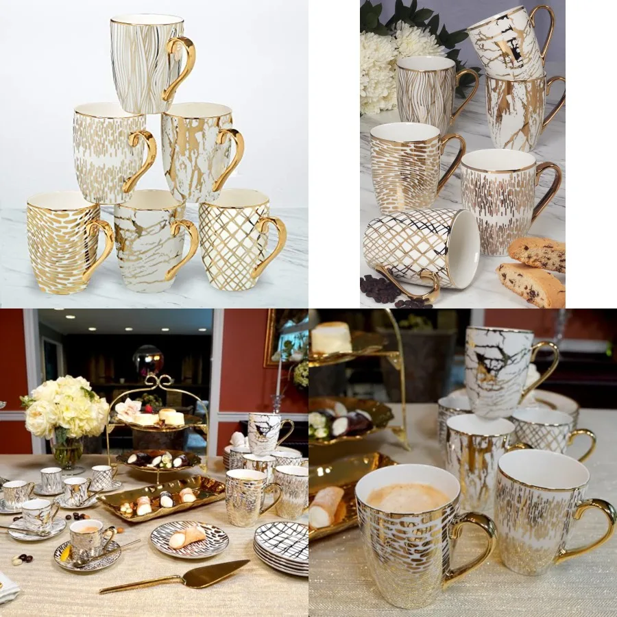 Matrix Gold Porcelain Coffee and Tea Mug Set Premium Fine Porcelain with Elegant Gold-Plated Finish, Luxury Drinkware for Every
Matrix Gold Porcelain Coffee and Tea Mug Set Premium Fine Porcelain with Elegant Gold-Plated Finish, Luxury Drinkware for Every