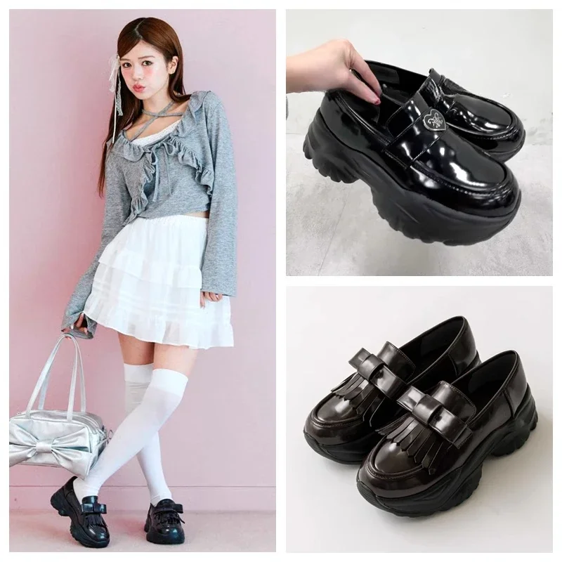 Japanese INS Fashion Tassel Bow Love Platform Shoes Women's Spring New 2025 Black Leather Shoes Women's Sweet Black Casual Shoes
Japanese INS Fashion Tassel Bow Love Platform Shoes Women's Spring New 2025 Black Leather Shoes Women's Sweet Black Casual Shoes