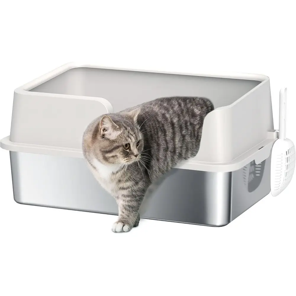 Extra Large High-Sided Metal Litter Box for Cats, XL Easy Clean, Anti-Leakage, Light Gray
Extra Large High-Sided Metal Litter Box for Cats, XL Easy Clean, Anti-Leakage, Light Gray