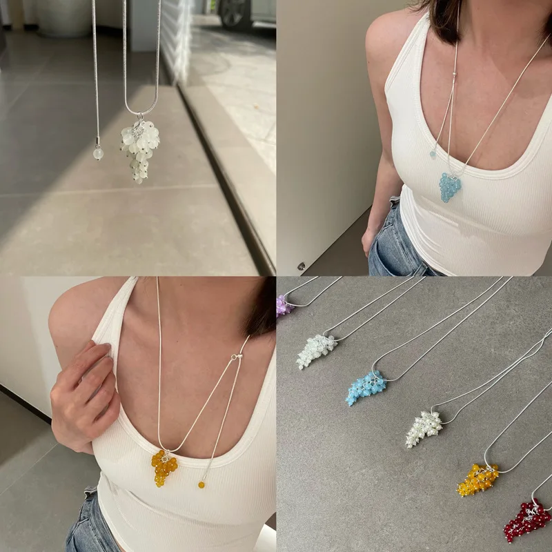 Korean Blogger's Same Necklace Grape Skewer Dopamine Colored Long Style Instagram Style Niche Adjustable Sweater Chain
Korean Blogger's Same Necklace Grape Skewer Dopamine Colored Long Style Instagram Style Niche Adjustable Sweater Chain