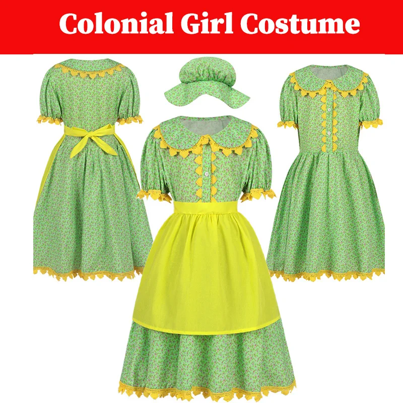 Medieval Field Girl Colonial Kids Cosplay Dress Hat Costume Outfits Children Child Disguise Roleplay Halloween Party Suits
Medieval Field Girl Colonial Kids Cosplay Dress Hat Costume Outfits Children Child Disguise Roleplay Halloween Party Suits