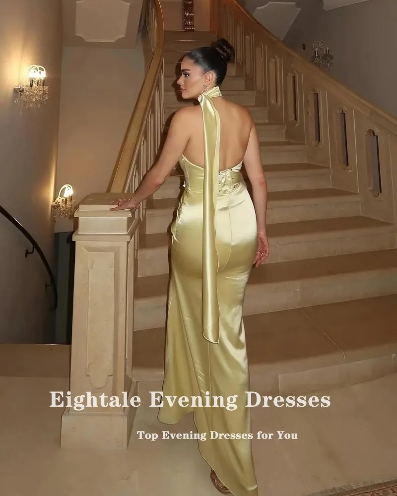 Eightale Arabic Evening Dress O-Neck Cap Sleeves A-Line Customized Satin Princess Yellow Prom Wedding Party Gowns
Eightale Arabic Evening Dress O-Neck Cap Sleeves A-Line Customized Satin Princess Yellow Prom Wedding Party Gowns