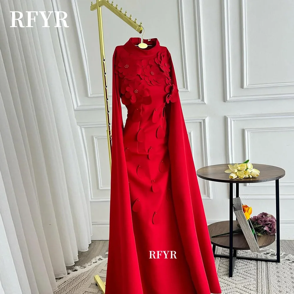 RFYR High Collar Prom Dresses 3D Flowers Long Sleeve Evening Dresses Formal Party Dress for Women Customized vestidos fiesta
RFYR High Collar Prom Dresses 3D Flowers Long Sleeve Evening Dresses Formal Party Dress for Women Customized vestidos fiesta