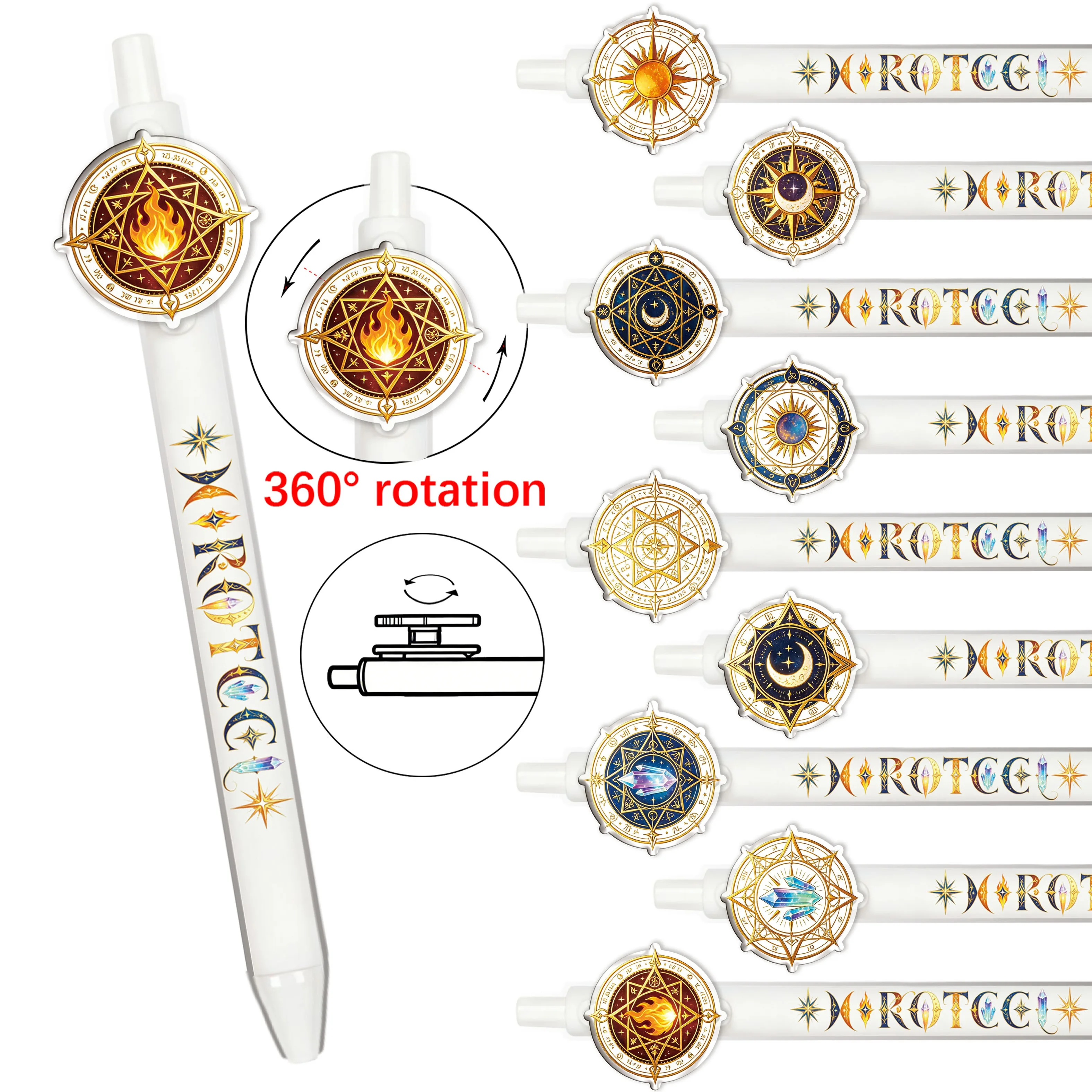 9pcs Magical Array Magic Halloween Theme Ballpoint Pen - Rotating Mechanism for Student & Office Use, Click-Action Writing Tool
9pcs Magical Array Magic Halloween Theme Ballpoint Pen - Rotating Mechanism for Student & Office Use, Click-Action Writing Tool