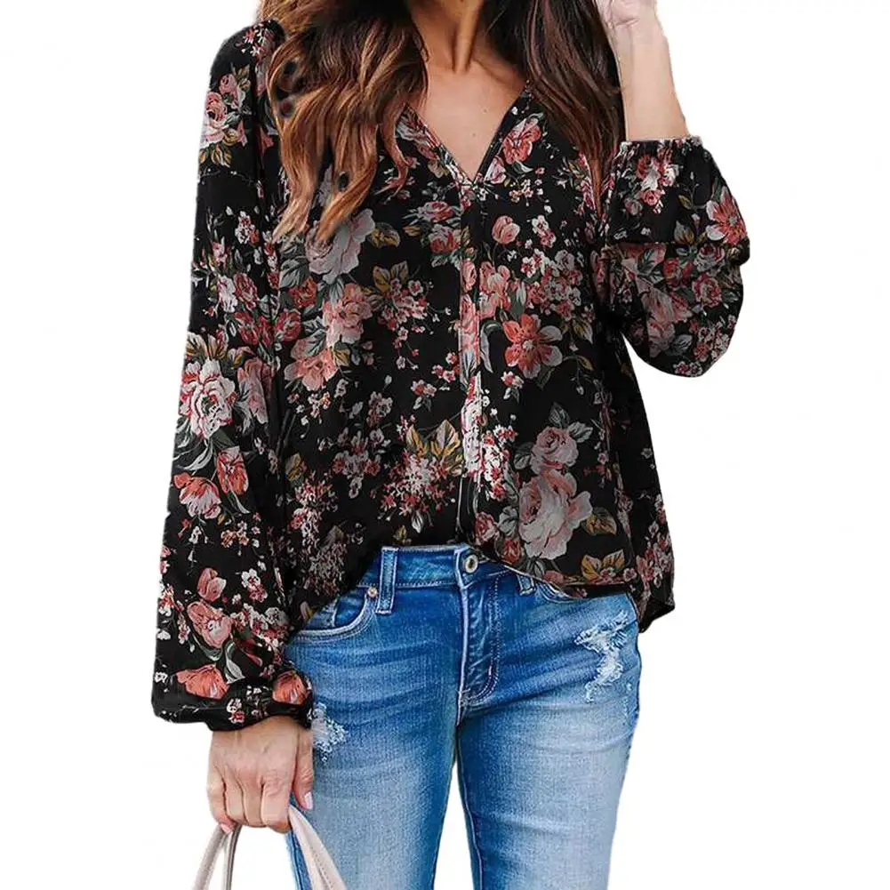 Women Spring Shirt Floral Print V Neck Long Sleeve Loose Soft Bohemian Lantern Sleeve Mid Length Elegant shirts & blouses Top
Women Spring Shirt Floral Print V Neck Long Sleeve Loose Soft Bohemian Lantern Sleeve Mid Length Elegant shirts & blouses Top