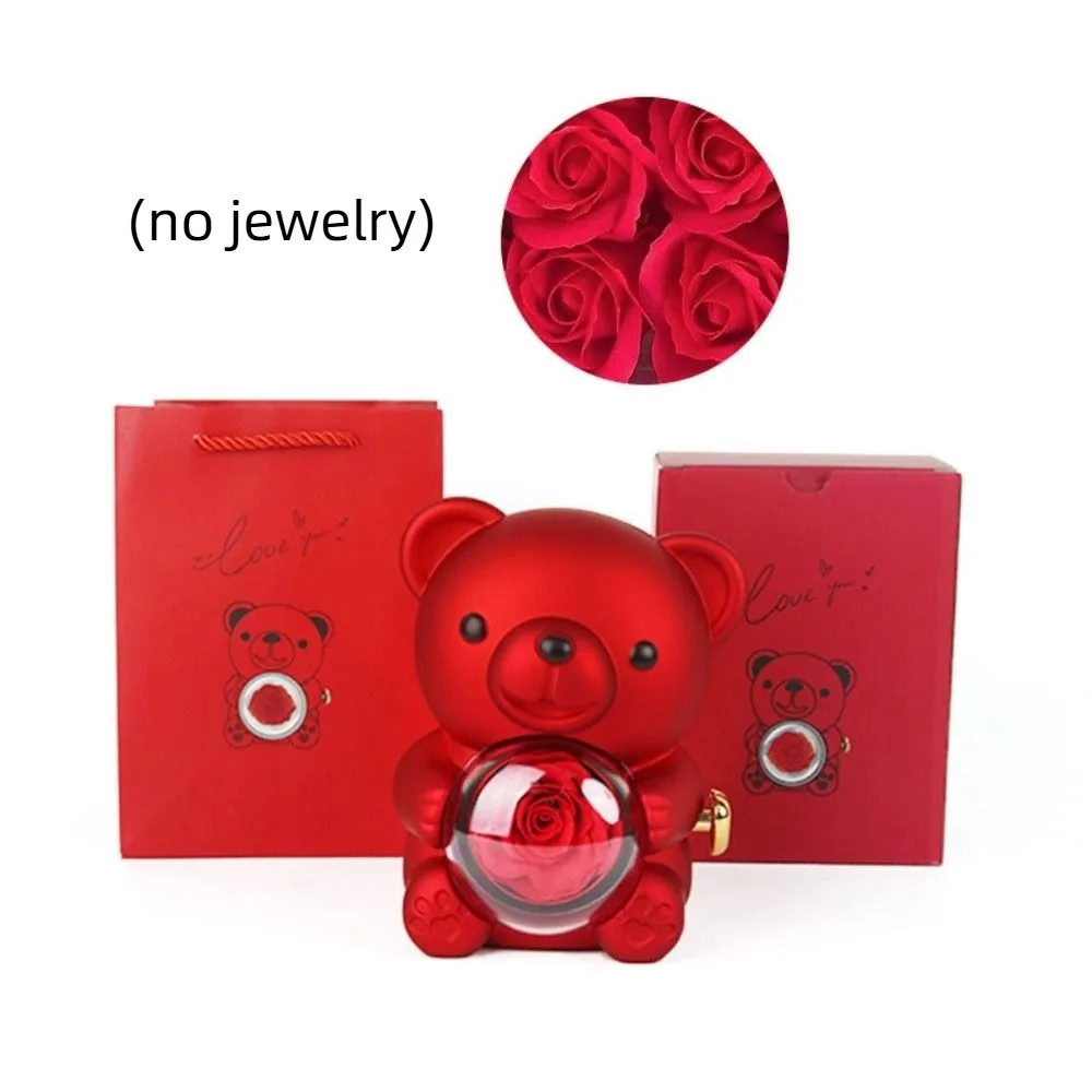 Новая вращающаяся роза, шкатулка для драгоценностей, мыло, цветок, красный медведь, подарочная коробка, ожерелье для хранения, розовое кольцо, подарочный чехол на свадьбу
Новая вращающаяся роза, шкатулка для драгоценностей, мыло, цветок, красный медведь, подарочная коробка, ожерелье для хранения, розовое кольцо, подарочный чехол на свадьбу