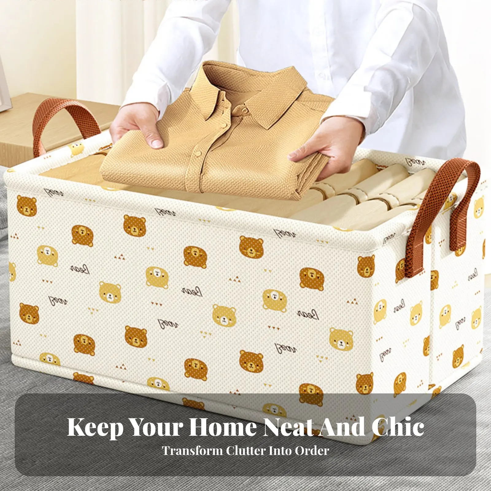 Foldable Clothing Box with Transparent Panel Foldable Design Closet Organizer Stackable Particle-Resistantresistant for Renters