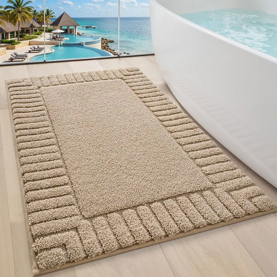 Bathroom Rugs Non Slip with Rubber Backing, Extra Soft Plush Microfiber Bath Rug Absorbent, Machine Washable Bath Mat Quick Dry
Bathroom Rugs Non Slip with Rubber Backing, Extra Soft Plush Microfiber Bath Rug Absorbent, Machine Washable Bath Mat Quick Dry