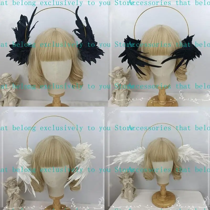 652F Womens Halos Crowns Headband Angel Wing Hair Accessories Headpiece Headdress for Cosplay
652F Womens Halos Crowns Headband Angel Wing Hair Accessories Headpiece Headdress for Cosplay