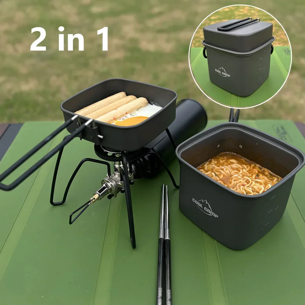 2 In 1 Outdoor Camping Square Pot Aluminum Alloy Folding Frying Pan Cooking Pot Camping Cookware Set for Fishing Hiking Riding
2 In 1 Outdoor Camping Square Pot Aluminum Alloy Folding Frying Pan Cooking Pot Camping Cookware Set for Fishing Hiking Riding