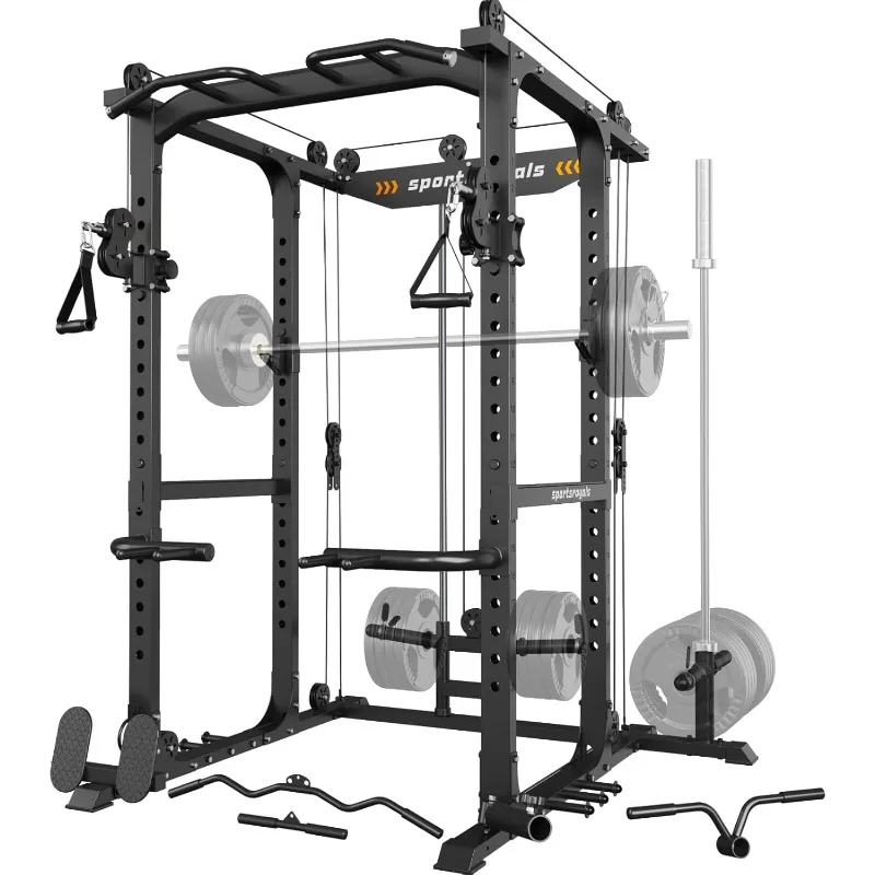 Sportsroyals Power Cage,1600lbs Multi-Function Power Rack with Adjustable Cable Crossover System and More Training Attachment
Sportsroyals Power Cage,1600lbs Multi-Function Power Rack with Adjustable Cable Crossover System and More Training Attachment