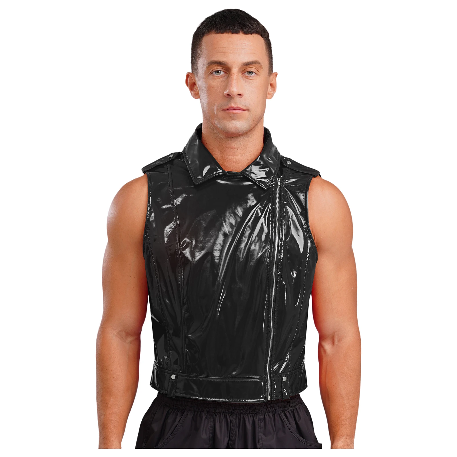 Men's Wet Look Patent Leather Vest Gothic Punk Stylish Fashion Tops Sleeveless Tank Top Motorcycle Biker Waistcoat Party Club
Men's Wet Look Patent Leather Vest Gothic Punk Stylish Fashion Tops Sleeveless Tank Top Motorcycle Biker Waistcoat Party Club