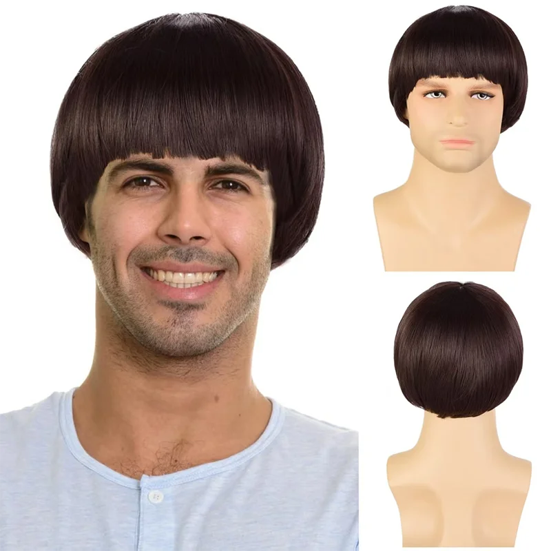 A 7-Inch Men'S Mushroom-Shaped Synthetic Wig Bowl-Shaped Is Suitable For Daily Party Role-Playing Anime Costumes For Halloween
A 7-Inch Men'S Mushroom-Shaped Synthetic Wig Bowl-Shaped Is Suitable For Daily Party Role-Playing Anime Costumes For Halloween