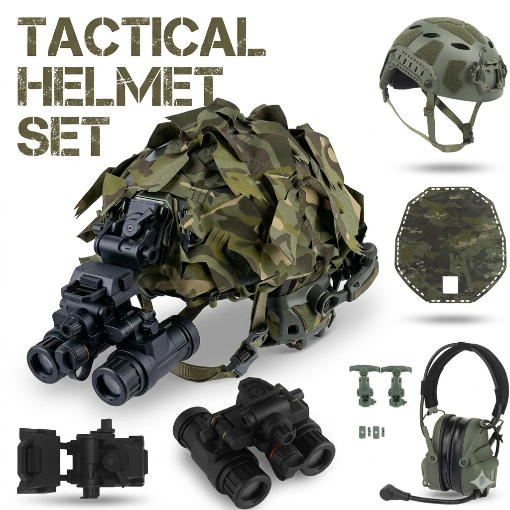 Tactical FAST Helmet Full Set Military Airsoft Combat Helmet with Headset NVG Mount Cover Protective Memory Foam Pads Gear
Tactical FAST Helmet Full Set Military Airsoft Combat Helmet with Headset NVG Mount Cover Protective Memory Foam Pads Gear