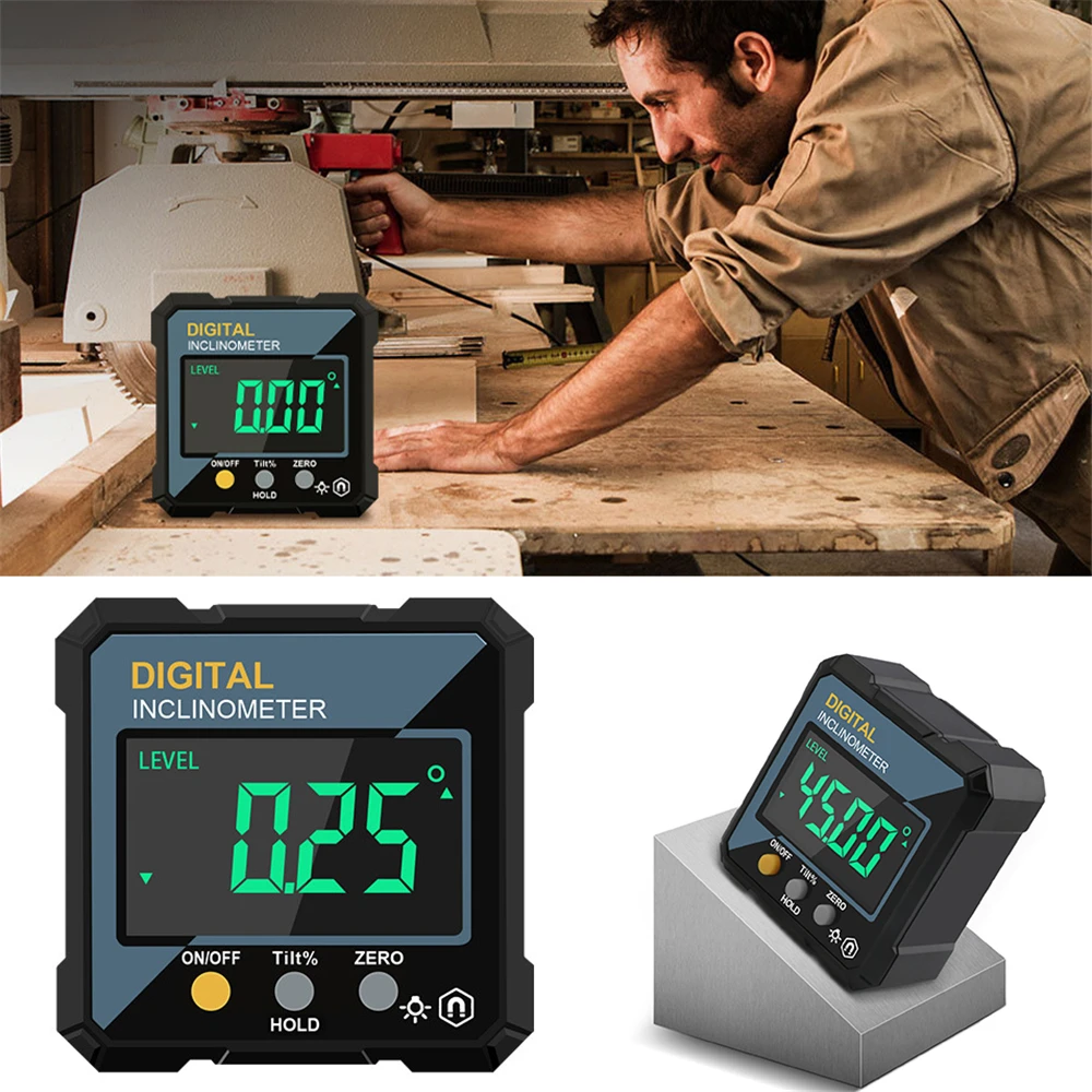 Электронный цифровой дисплей, измеритель уровня, инклинометр 180 ° Реверсивный угломер, транспортир, инклинометр, линейка уровня, инструмент
Электронный цифровой дисплей, измеритель уровня, инклинометр 180 ° Реверсивный угломер, транспортир, инклинометр, линейка уровня, инструмент