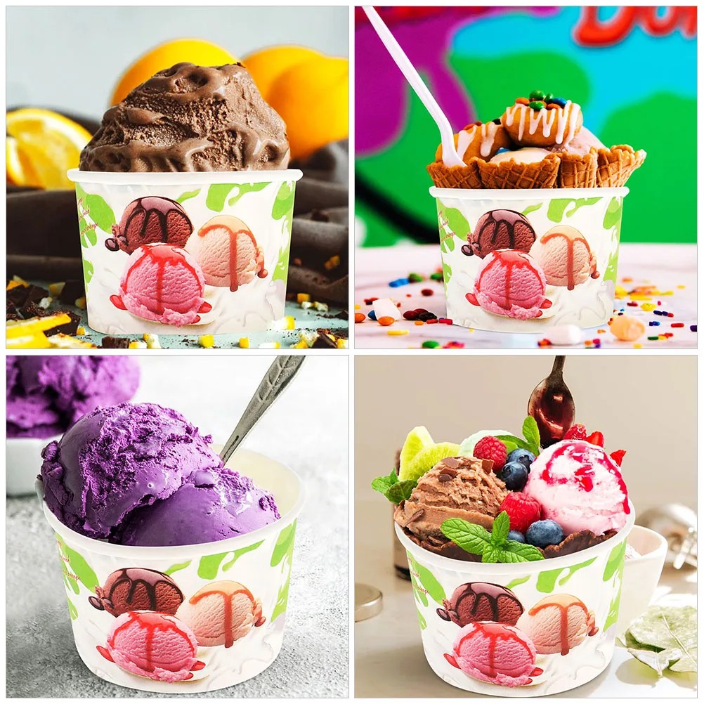 200pcs Disposable Ice Cream Cups Disposable Paper Dessert Bowls Takeout Food Container Treat Cups for Yogurt Soup
200pcs Disposable Ice Cream Cups Disposable Paper Dessert Bowls Takeout Food Container Treat Cups for Yogurt Soup
