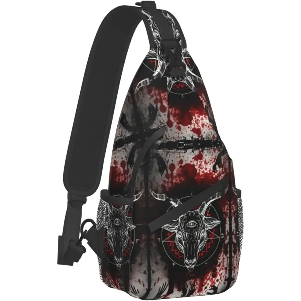 Pentagram With Demon Baphomet Satanic Goat Head Sling Bag Crossbody Shoulder Backpack Unisex Chest Bag for Travel Hiking Daypack
Pentagram With Demon Baphomet Satanic Goat Head Sling Bag Crossbody Shoulder Backpack Unisex Chest Bag for Travel Hiking Daypack