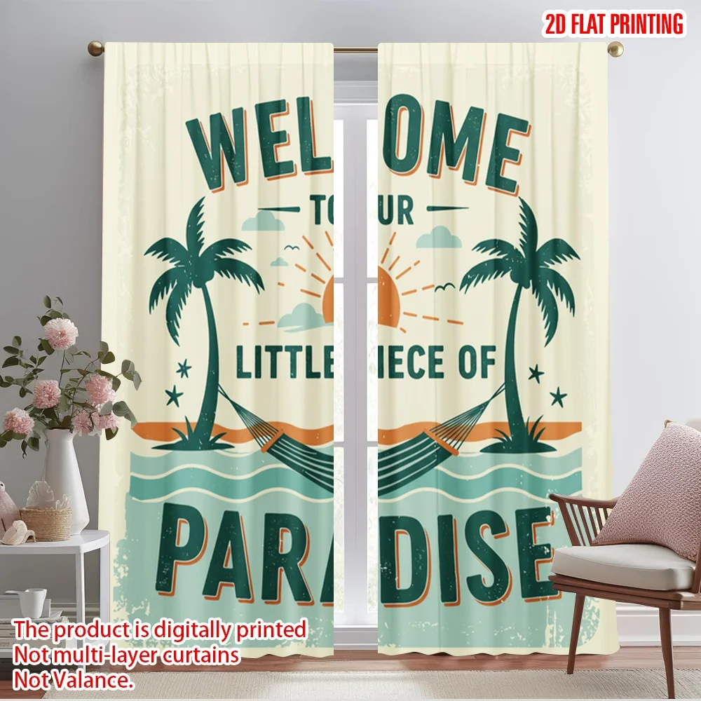 2pcs 2D flat printing Window Drapes Welcome Little Piece Paradise Polyester Fabric Without Electricity Festive Holiday for Home
2pcs 2D flat printing Window Drapes Welcome Little Piece Paradise Polyester Fabric Without Electricity Festive Holiday for Home