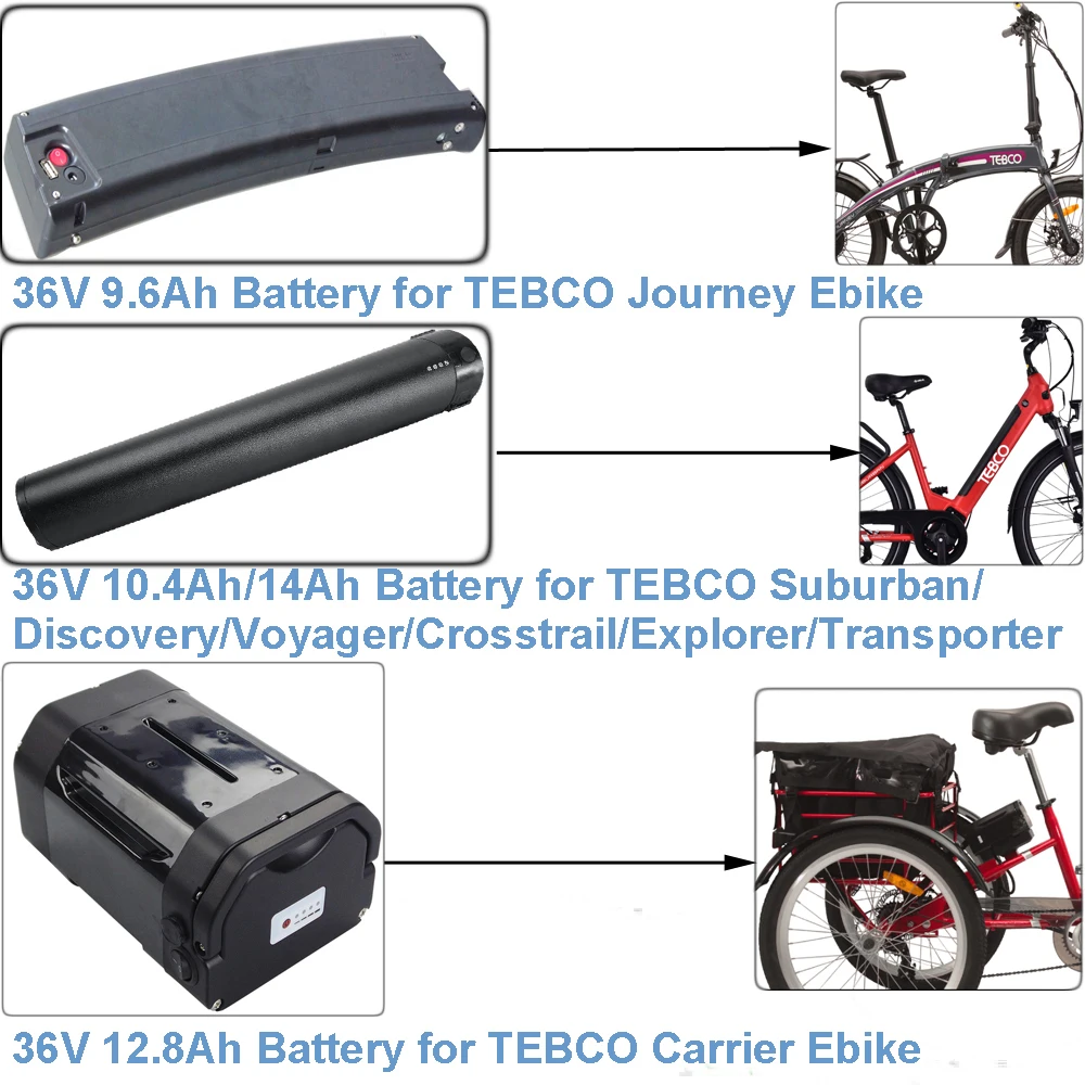 Ebike 36V 9.6Ah 10.4Ah 12.8Ah 14Ah Lithium Battery for TEBCO Suburban Discovery Voyager Crosstrail Explorer Journey E-Bike
Ebike 36V 9.6Ah 10.4Ah 12.8Ah 14Ah Lithium Battery for TEBCO Suburban Discovery Voyager Crosstrail Explorer Journey E-Bike