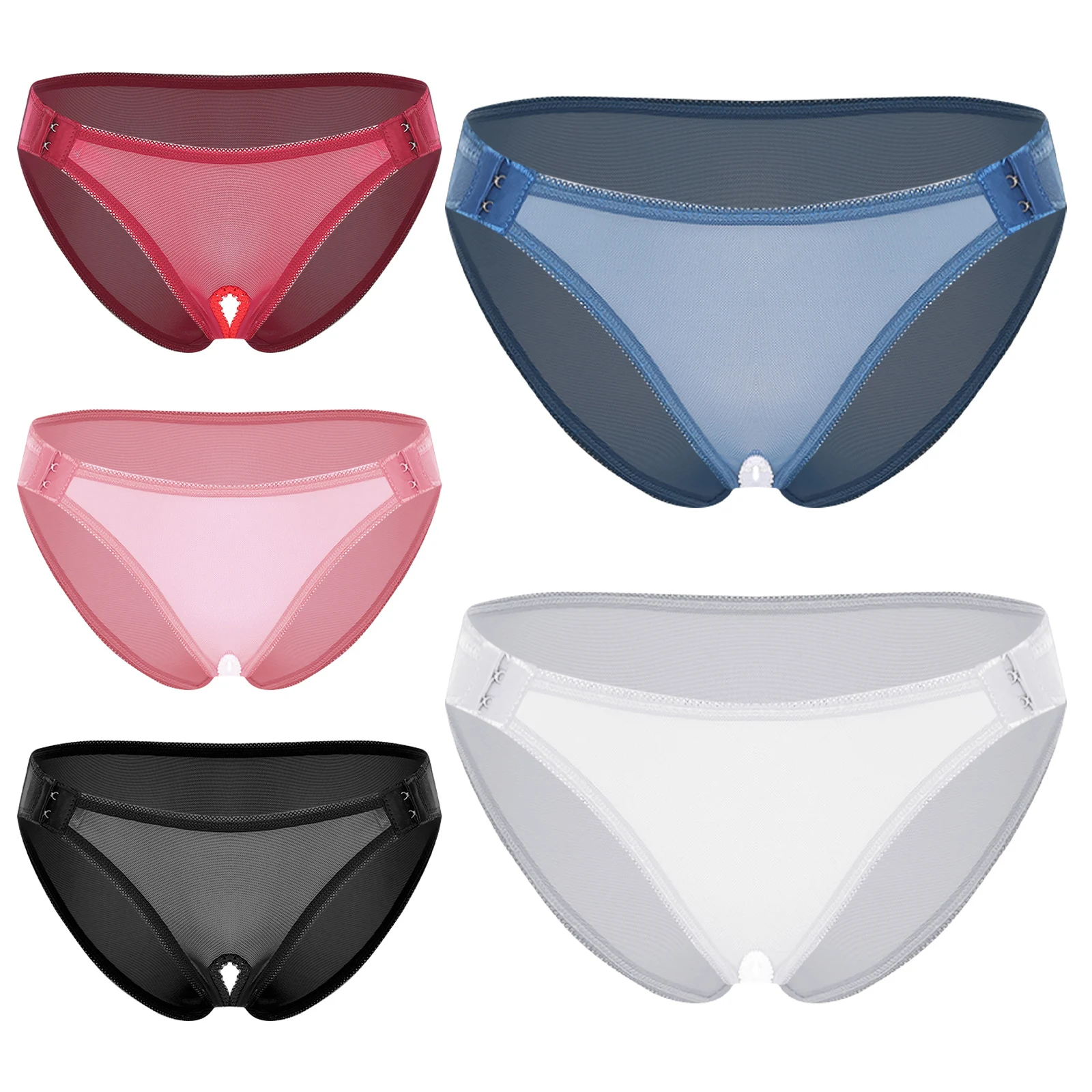 Womens Sheer Mesh Crotchless Briefs Low Rise Adjustable Waist Hollow Out Crotchless Panties See Through Mini Underwear Lingerie
Womens Sheer Mesh Crotchless Briefs Low Rise Adjustable Waist Hollow Out Crotchless Panties See Through Mini Underwear Lingerie