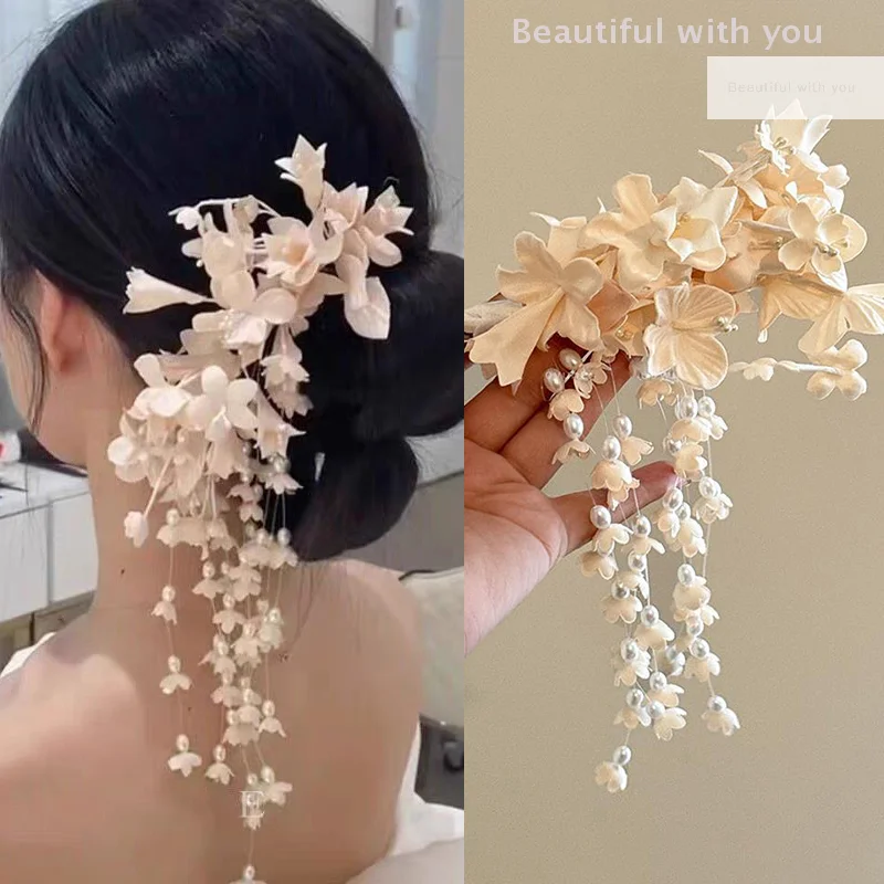 Ослепительная заколка для волос орхидеи с жемчужной бахромой для свадебного наряда, замечательный подарок на память
Ослепительная заколка для волос орхидеи с жемчужной бахромой для свадебного наряда, замечательный подарок на память