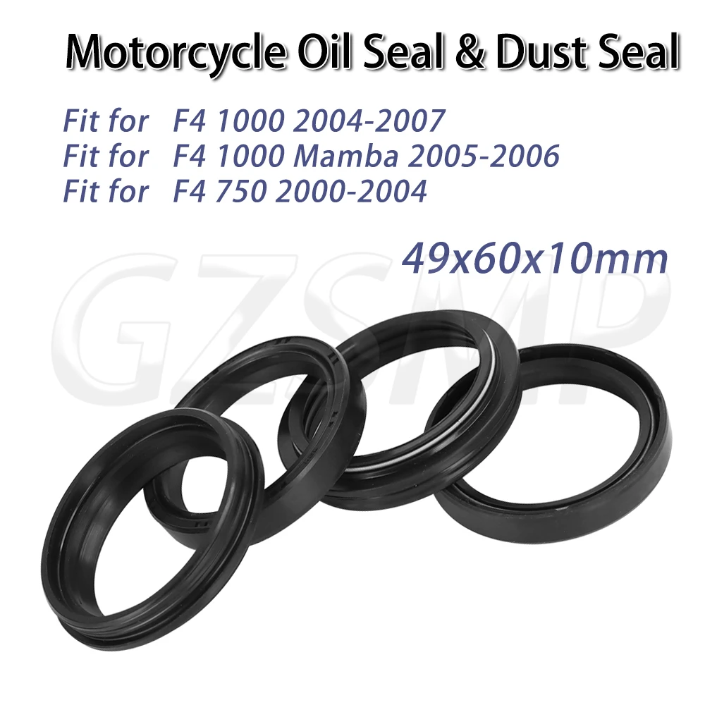 Front Fork Oil Seal 49x60x10mm Dust Cover Fit for MV AGUSTA F4 1000 2004-2007 Mamba 2005-2006 750 2000-2004
Front Fork Oil Seal 49x60x10mm Dust Cover Fit for MV AGUSTA F4 1000 2004-2007 Mamba 2005-2006 750 2000-2004