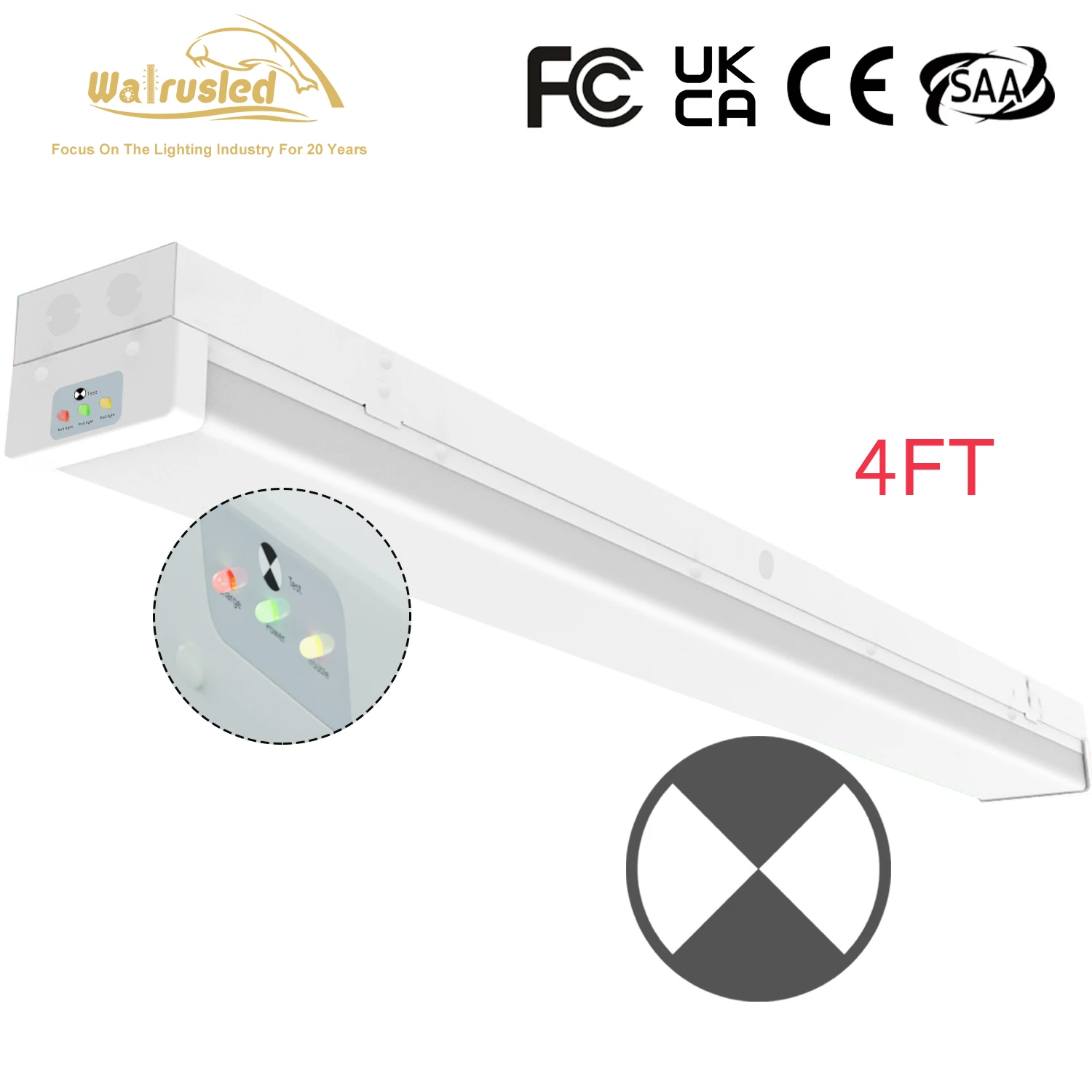 4 Foot 40W LED Wraparound Emergency Stairwell Light Battery Backup 5000lm 5000K 100-277V Warehouse Wrap Shop Ceiling Fixture FCC
4 Foot 40W LED Wraparound Emergency Stairwell Light Battery Backup 5000lm 5000K 100-277V Warehouse Wrap Shop Ceiling Fixture FCC