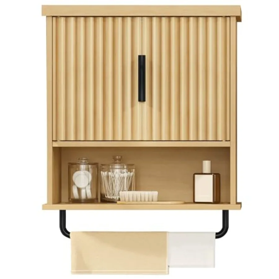 MAXE Collection - Bathroom Cabinet Wall Mounted Over Toilet Hanging Cabinet with Adjustable Shelf Towel Bar Fluted Doors 7.9 x
MAXE Collection - Bathroom Cabinet Wall Mounted Over Toilet Hanging Cabinet with Adjustable Shelf Towel Bar Fluted Doors 7.9 x