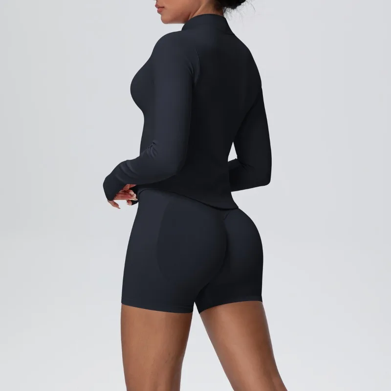 Women's 2-piece Seamless Yoga Set Zipper Long-sleeved Coat Shorts Tracksuit Running Fitness Sports Sst Slim Fit High Waist Suit
Women's 2-piece Seamless Yoga Set Zipper Long-sleeved Coat Shorts Tracksuit Running Fitness Sports Sst Slim Fit High Waist Suit