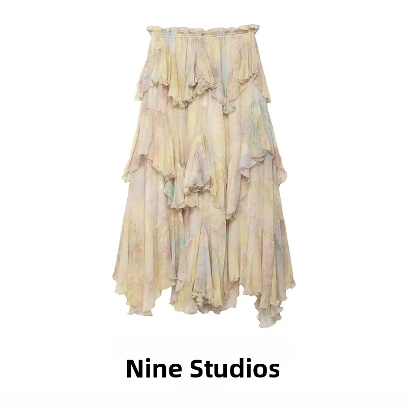 Casual Versatile Elastic Printed Layered Decoration f Skirt Nine Za Women's Faion High Waist Midi Skirt Floral Pattern
Casual Versatile Elastic Printed Layered Decoration f Skirt Nine Za Women's Faion High Waist Midi Skirt Floral Pattern