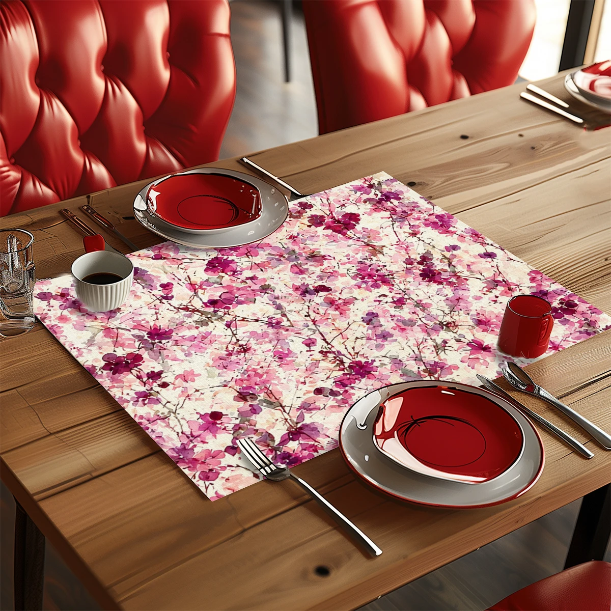 Watercolor Floral Pattern Polyester Placemats & Coasters - Decorative Table Linens for Dining Table, Home Kitchen Decoration
Watercolor Floral Pattern Polyester Placemats & Coasters - Decorative Table Linens for Dining Table, Home Kitchen Decoration