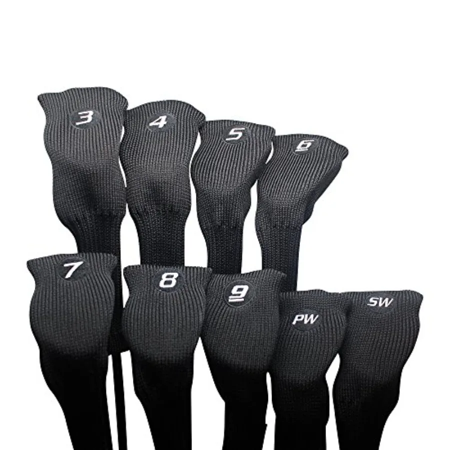 Majek All Hybrid Golf Club Black Sleek Tight Fit Headcover Set 3-SW Acrylic Head Covers for 3 4 5 6 7 8 9 PW SW Total of 9 Hybr
Majek All Hybrid Golf Club Black Sleek Tight Fit Headcover Set 3-SW Acrylic Head Covers for 3 4 5 6 7 8 9 PW SW Total of 9 Hybr