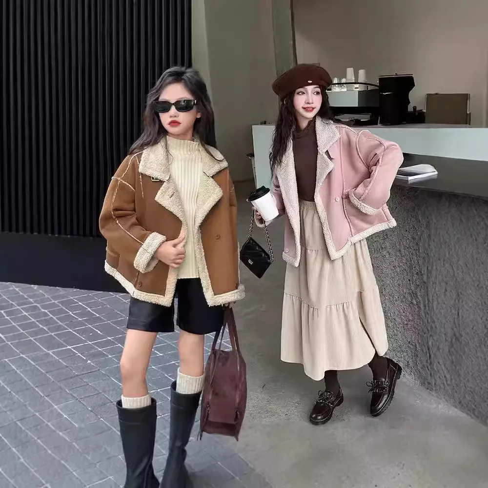 Girls Wool Coat Children 2024 New Autumn Winter Collection Fashion Simple Casual Wool Coat Korean Simple Style Clothes
Girls Wool Coat Children 2024 New Autumn Winter Collection Fashion Simple Casual Wool Coat Korean Simple Style Clothes