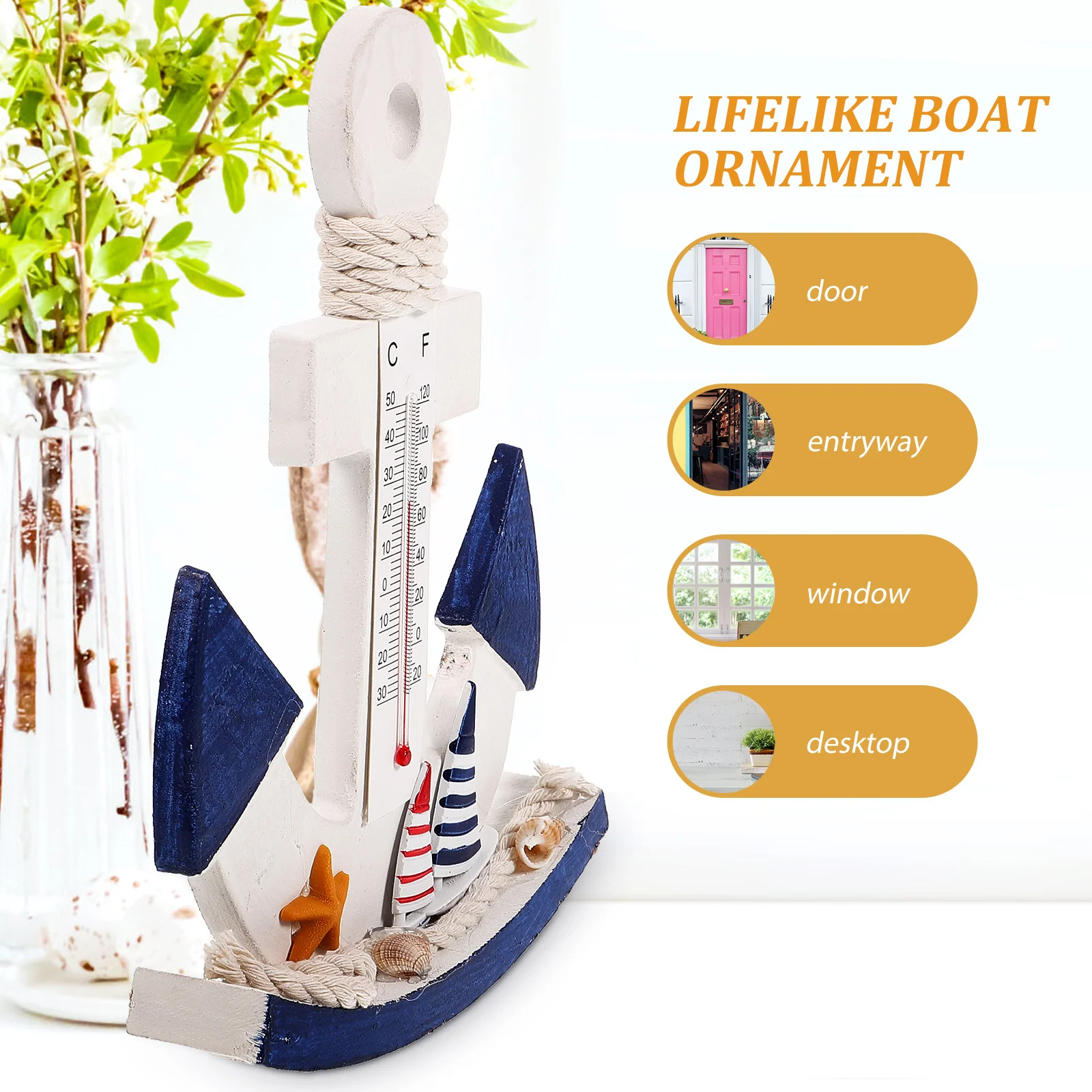 Wooden Decorative Anchor Ornament Mediterranean Theme Home Office Decor Boat Anchor Craft Gift
Wooden Decorative Anchor Ornament Mediterranean Theme Home Office Decor Boat Anchor Craft Gift