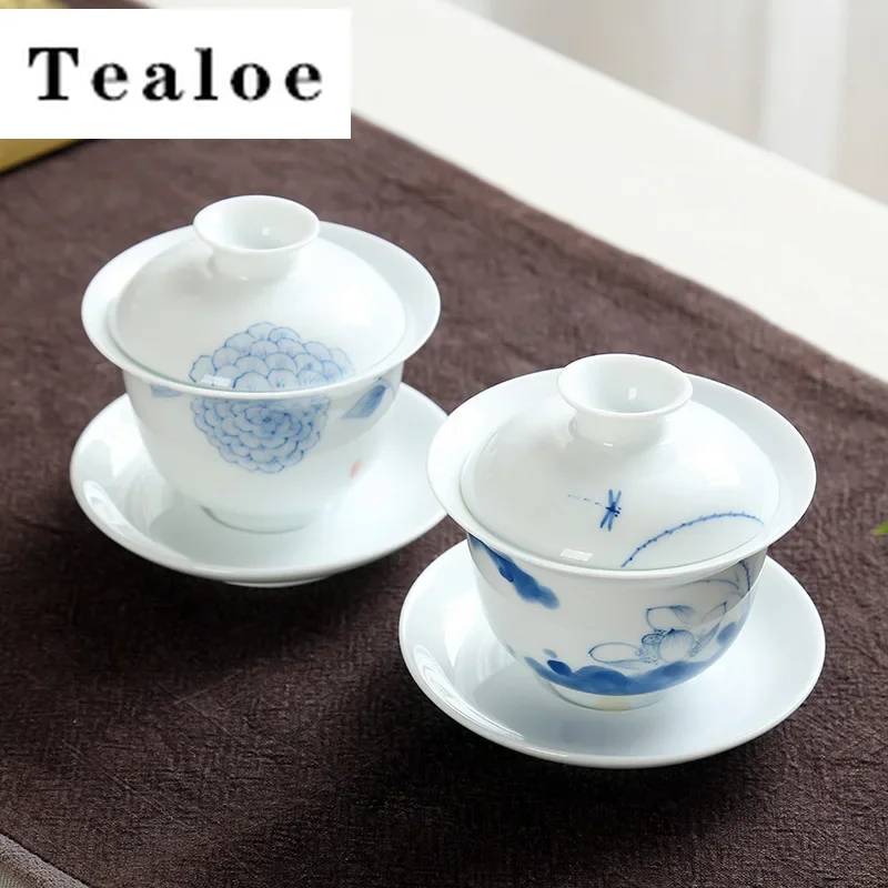 225ml Dehua Hand-painted White Porcelain Cover Bowl Chinese Style Ceramic Large Size Tea Making Bowl Kung Fu Tea Sancai Gaiwan
225ml Dehua Hand-painted White Porcelain Cover Bowl Chinese Style Ceramic Large Size Tea Making Bowl Kung Fu Tea Sancai Gaiwan