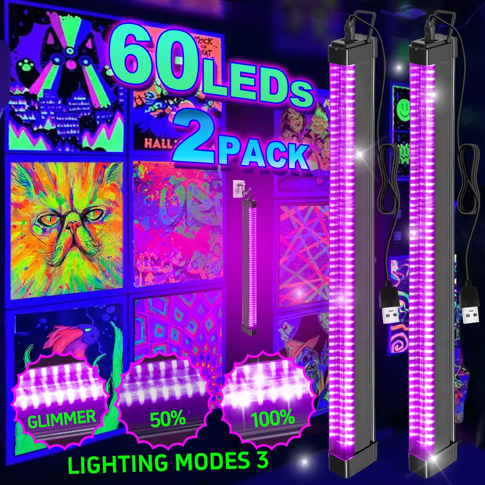 16.5 inch black light tube with 3 lighting modes, USB LED magnetic for Halloween fluorescent tapestry holiday party
16.5 inch black light tube with 3 lighting modes, USB LED magnetic for Halloween fluorescent tapestry holiday party